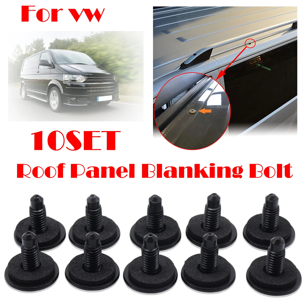 10SET M6 Roof Rack Holes Panel Blanking Screws Bolts Sealed WHT006148 For VW Transporter T5 T6 T5GP T6.1 CADDY Amarok Camper
10SET M6 Roof Rack Holes Panel Blanking Screws Bolts Sealed WHT006148 For VW Transporter T5 T6 T5GP T6.1 CADDY Amarok Camper