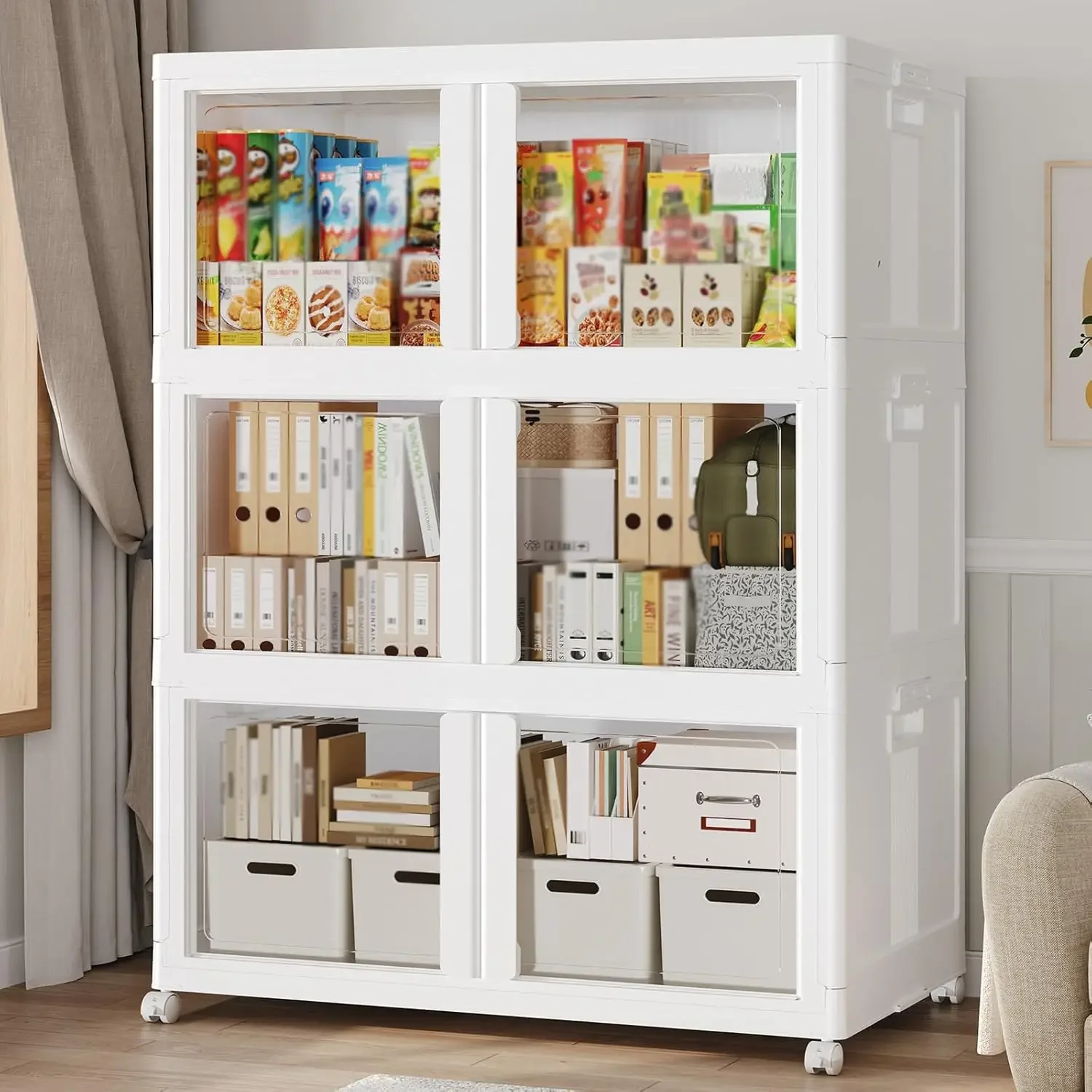 600Qt Extra Large Stackable Storage Bins with Lid and Wheels, 150Gal Plastic Closet Organizer Storage Cabinet, Foldable Storage
600Qt Extra Large Stackable Storage Bins with Lid and Wheels, 150Gal Plastic Closet Organizer Storage Cabinet, Foldable Storage