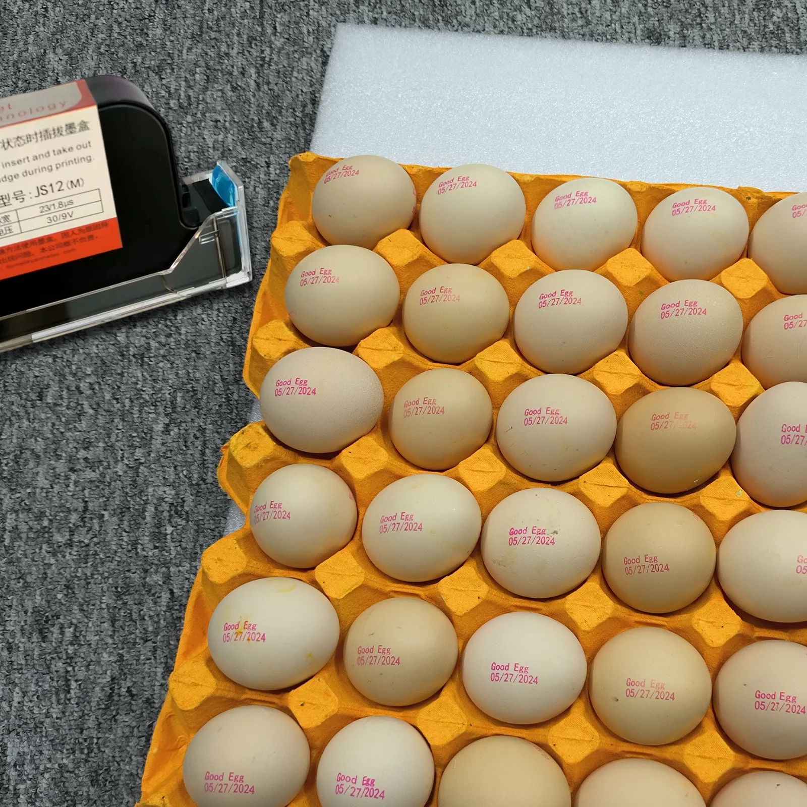 Yaomatec JS12M Model 60DPI 12.7mm Handheld Thermal Inkjet Printer Edible Ink Cartridge Egg Printer Edible Ink Cartridge for Egg
Yaomatec JS12M Model 60DPI 12.7mm Handheld Thermal Inkjet Printer Edible Ink Cartridge Egg Printer Edible Ink Cartridge for Egg