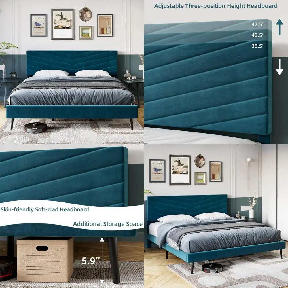 Каркас кровати Homhougo King Size с регулируемым изголовьем, кровать-платформа с бархатной обивкой и опорой из массива дерева, без коробки Sp
Каркас кровати Homhougo King Size с регулируемым изголовьем, кровать-платформа с бархатной обивкой и опорой из массива дерева, без коробки Sp