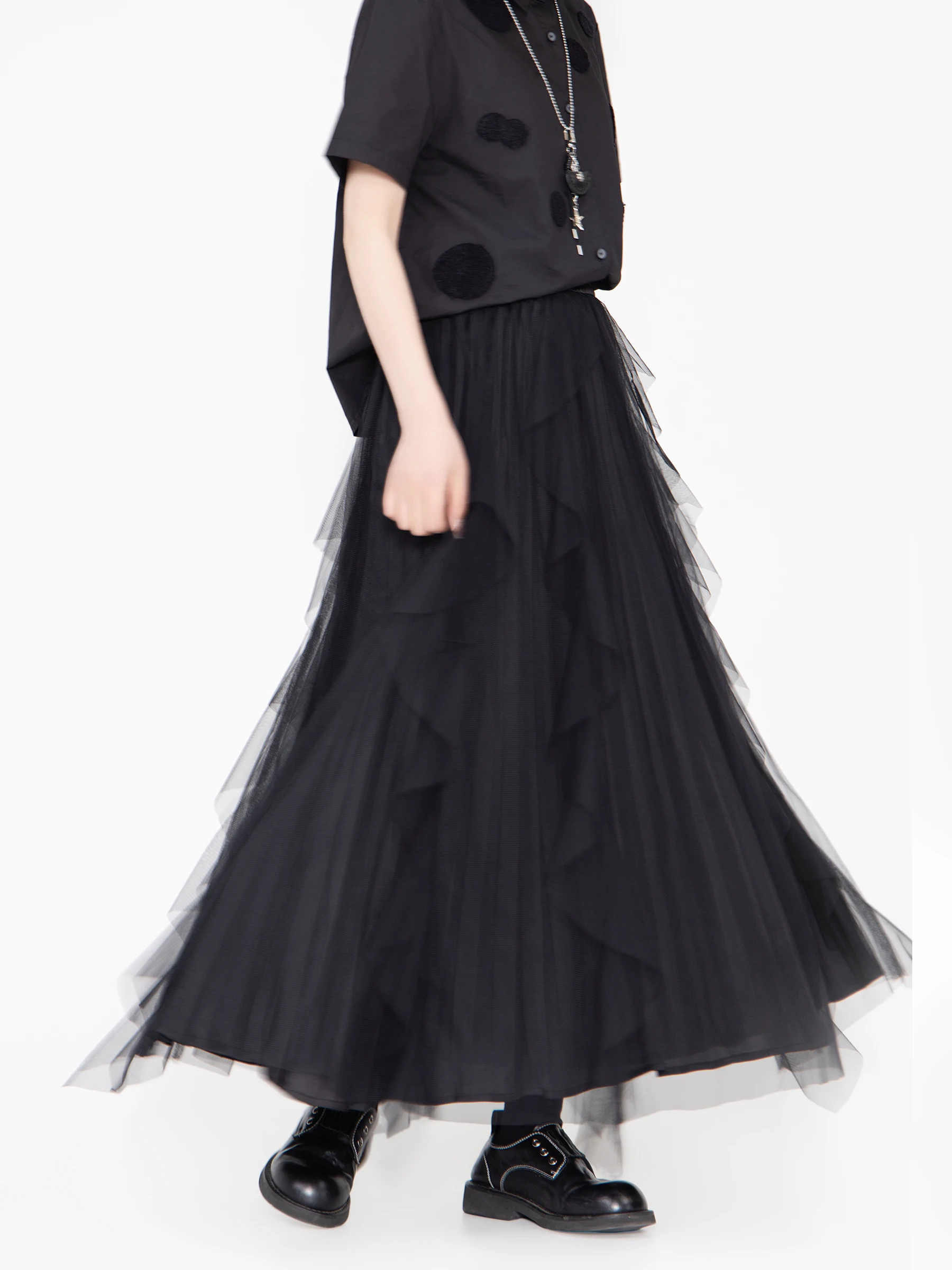 Bookru 2026 Summer New Dark Style Lace Trim Mesh Splice Half-length Women's Puffy Skirt High Waist A-line Loose Fit Polyester
Bookru 2026 Summer New Dark Style Lace Trim Mesh Splice Half-length Women's Puffy Skirt High Waist A-line Loose Fit Polyester