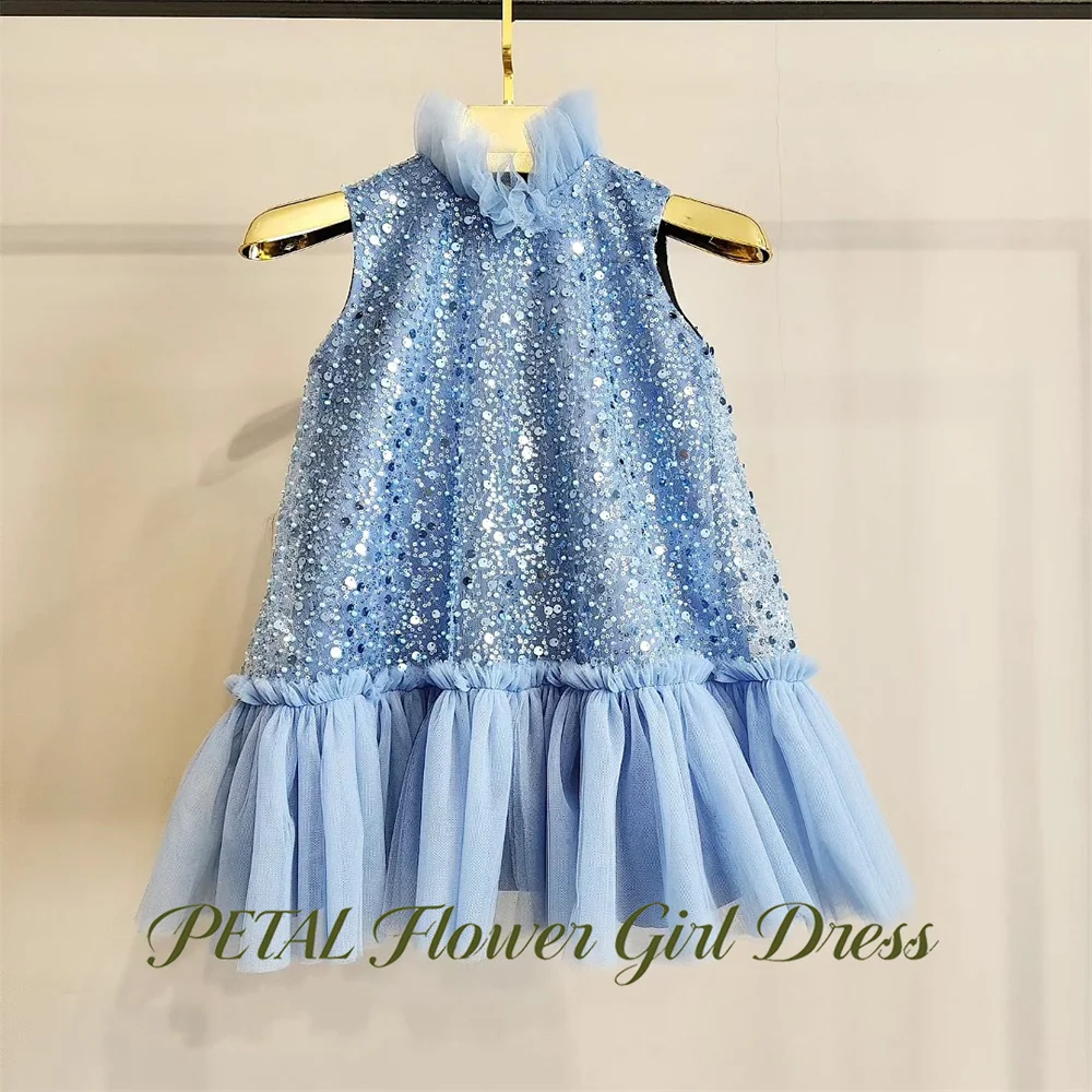 Petal Sky Blue Children Birthday Wedding Dress Sequined High Neck Kids Birthday Party Dress Fairy Princess Girls Dress
Petal Sky Blue Children Birthday Wedding Dress Sequined High Neck Kids Birthday Party Dress Fairy Princess Girls Dress