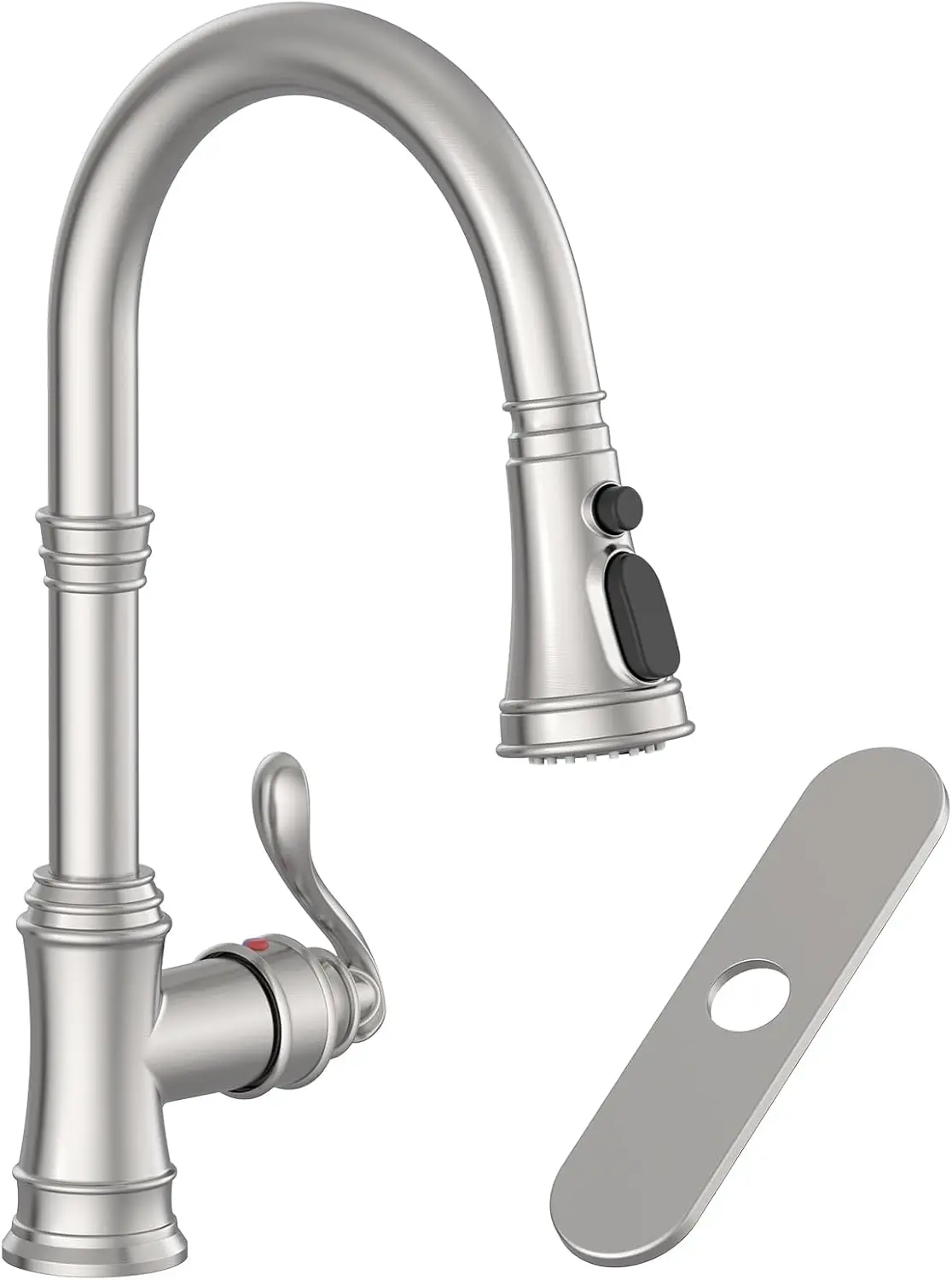 Kitchen Faucet with Pull Down Sprayer Brushed Nickel 3 Spray Modes Vintage Single Handle Antique Brass Sink Faucet 1
Kitchen Faucet with Pull Down Sprayer Brushed Nickel 3 Spray Modes Vintage Single Handle Antique Brass Sink Faucet 1