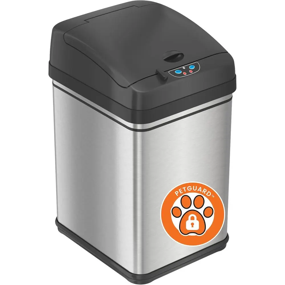 8 Gallon Pet-Proo Sensor Trash Can with AbsorbX Odor ilter Kitchen Garbage Bin Prevents Dogs & Cats Opening Lid, StainlSteel plu
8 Gallon Pet-Proo Sensor Trash Can with AbsorbX Odor ilter Kitchen Garbage Bin Prevents Dogs & Cats Opening Lid, StainlSteel plu