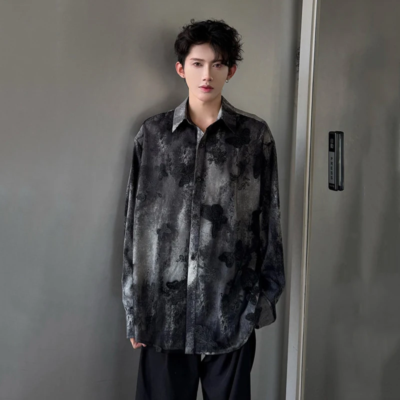 Niche Design Men's Shirts Long Sleeved Lapel Contrast Color Butterfly Lace Embroidery Caual Single Breasted Clothing 9W4198
Niche Design Men's Shirts Long Sleeved Lapel Contrast Color Butterfly Lace Embroidery Caual Single Breasted Clothing 9W4198