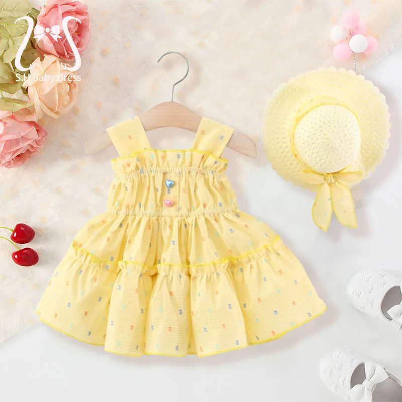 2Pcs/set Fashion Summer Colorful Love Baby Girl Dress Sweet Newborn Children Clothes Infant Kids Outfit Send Hat Toddler Costume
2Pcs/set Fashion Summer Colorful Love Baby Girl Dress Sweet Newborn Children Clothes Infant Kids Outfit Send Hat Toddler Costume