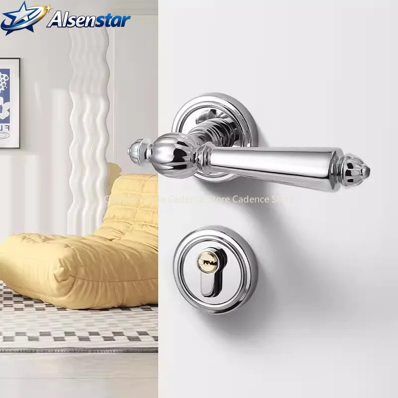 French zinc alloy Indoor Door Lock, Bedroom Wooden Door Lock, Shiny Silver Split Retro Set, Gold Silent Handle Lock
French zinc alloy Indoor Door Lock, Bedroom Wooden Door Lock, Shiny Silver Split Retro Set, Gold Silent Handle Lock