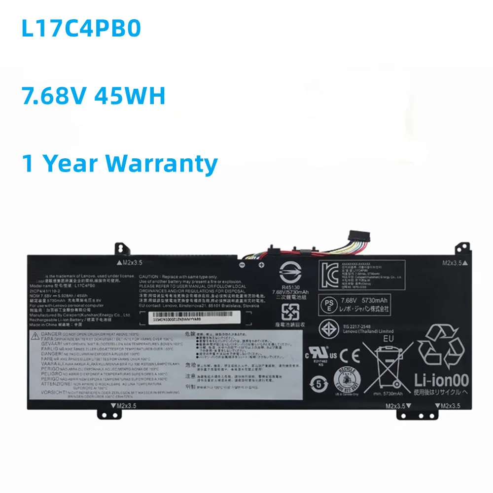 New L17C4PB0 Laptop Battery For Lenovo Xiaoxin Air 14ARR 14IKBR 15ARR 15IKBR Ideapad 530s-14IKB 530s-15IKB L17M4PB0 7.68V 45WH
New L17C4PB0 Laptop Battery For Lenovo Xiaoxin Air 14ARR 14IKBR 15ARR 15IKBR Ideapad 530s-14IKB 530s-15IKB L17M4PB0 7.68V 45WH