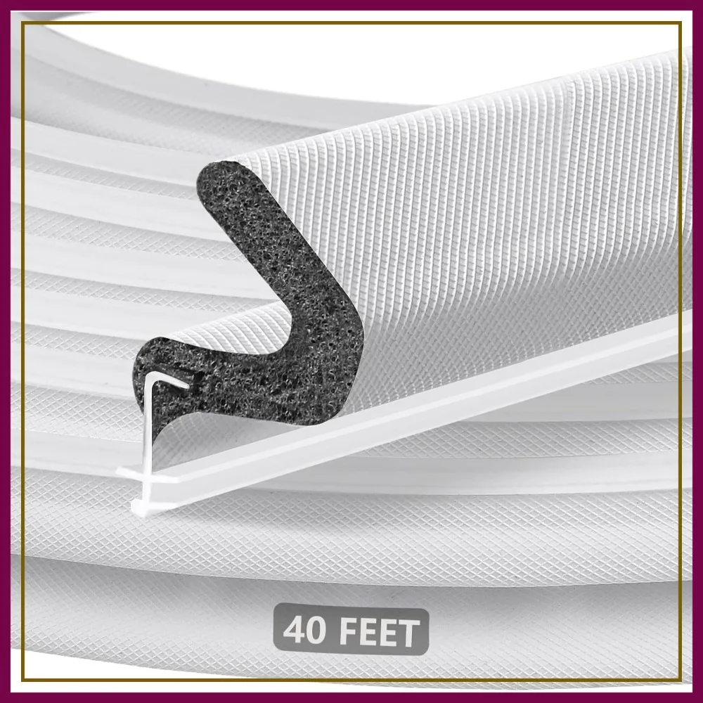 40FT Extra Long Kerf Weather Stripping Door Seal for Large Gaps, Easy Install (White)
40FT Extra Long Kerf Weather Stripping Door Seal for Large Gaps, Easy Install (White)