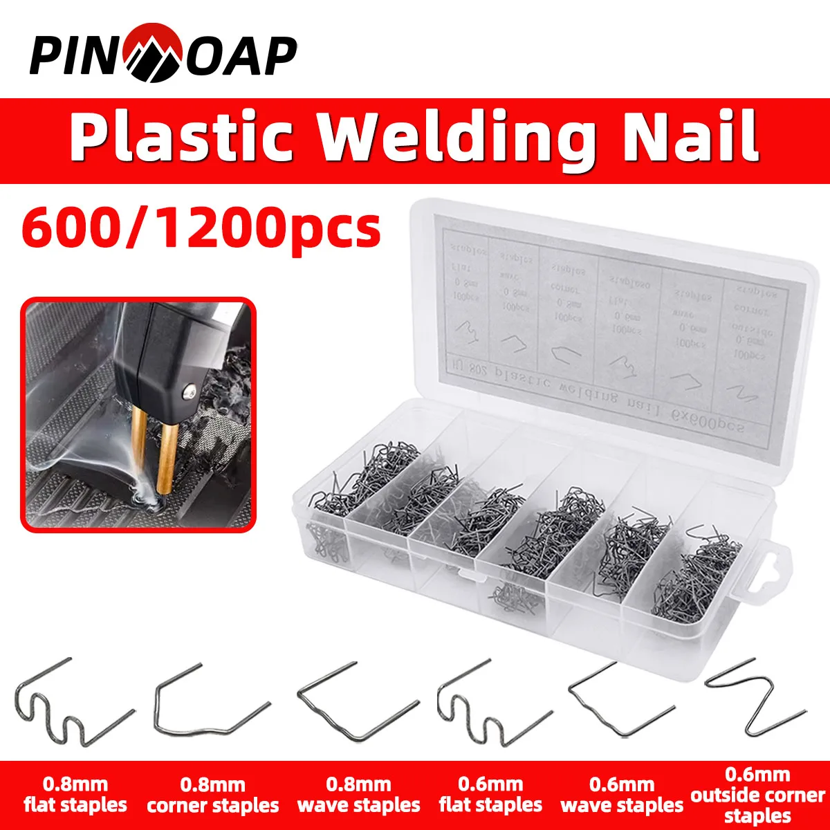 PINMOAP 600/1200PCS Automotive Welding Wire Bumper Repair Welding Wire Nail Plastic Bumper Fracture Repair Welding Accessories
PINMOAP 600/1200PCS Automotive Welding Wire Bumper Repair Welding Wire Nail Plastic Bumper Fracture Repair Welding Accessories