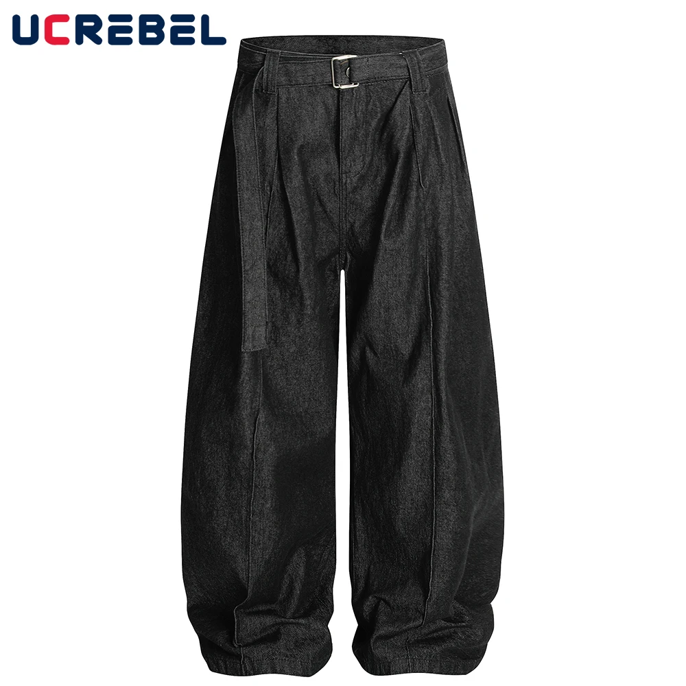 Washed Denim Belt Pants Mens Solid Color Retro High Street Loose Wide Leg Spliced Trousers Men
Washed Denim Belt Pants Mens Solid Color Retro High Street Loose Wide Leg Spliced Trousers Men