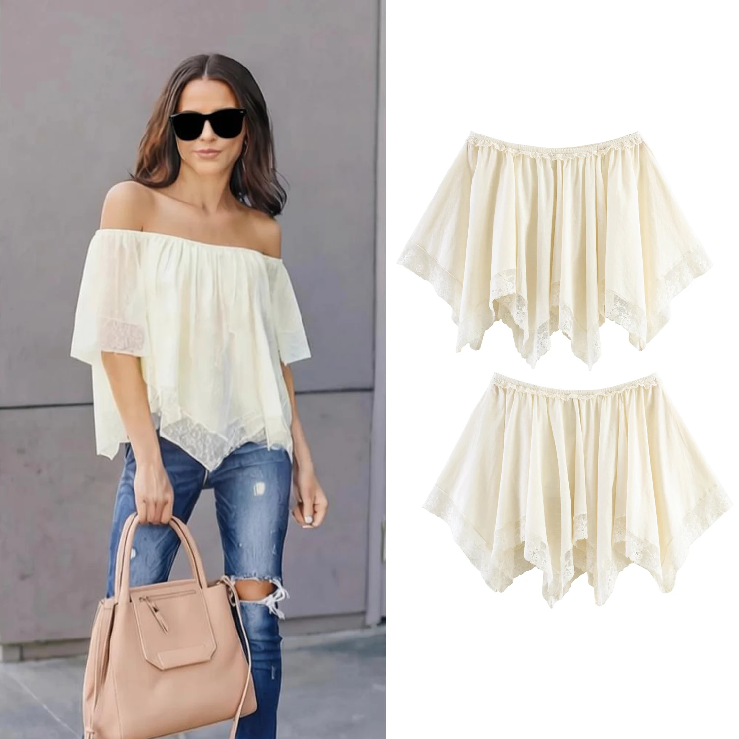 Sweet Women's Lace Off-Shoulder Short-Sleeve Boat Neck Top Summer Female Commute Style Loose Fit Shirts Lady Chic Blouses Shirt
Sweet Women's Lace Off-Shoulder Short-Sleeve Boat Neck Top Summer Female Commute Style Loose Fit Shirts Lady Chic Blouses Shirt