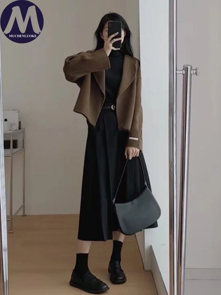 Sets for Women 2 Pieces 2025 Spring Autumn New Korean Fashion Long Sleeved Lapel Tops Suits Casual Waist Retraction Dress Sets
Sets for Women 2 Pieces 2025 Spring Autumn New Korean Fashion Long Sleeved Lapel Tops Suits Casual Waist Retraction Dress Sets