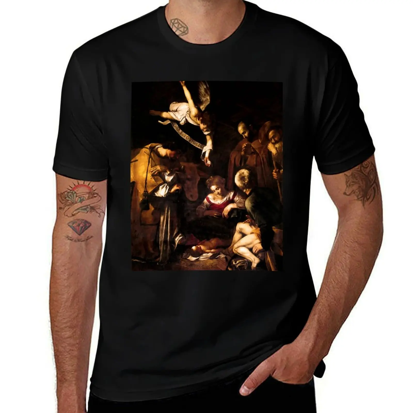 Michelangelo Merisi da Caravaggio Nativity with St. Francis and St. Lawrence T-Shirt valentines clothes funny t shirts for men
Michelangelo Merisi da Caravaggio Nativity with St. Francis and St. Lawrence T-Shirt valentines clothes funny t shirts for men