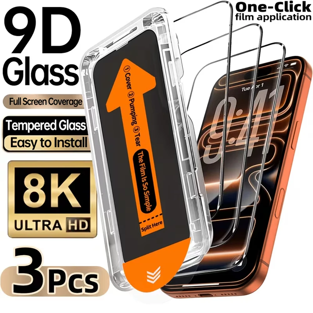 1-3PCS 8K Easy Install Screen Protector For iPhone 17 13 11 16 Pro Max 15 14 16e 12 Mini Air XR X XS 6 7 8 Plus Tempered Glass
1-3PCS 8K Easy Install Screen Protector For iPhone 17 13 11 16 Pro Max 15 14 16e 12 Mini Air XR X XS 6 7 8 Plus Tempered Glass