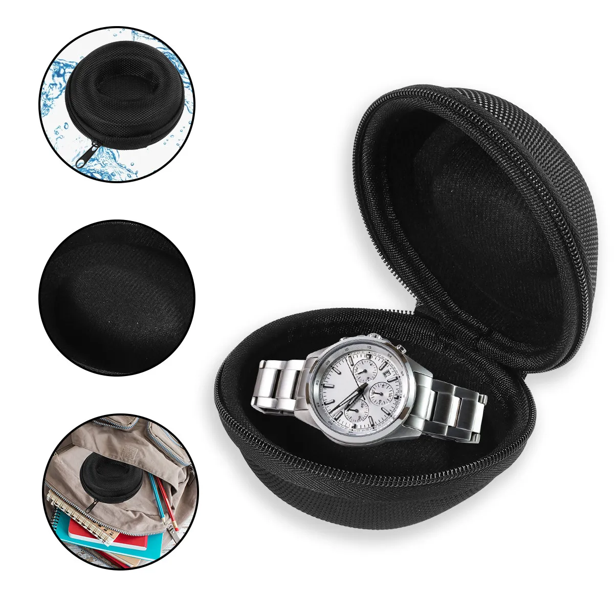 Portable Zipper Watch Storage Box with Interior for Travel Home Office Jewelry Protection Gift for Men Women Black
Portable Zipper Watch Storage Box with Interior for Travel Home Office Jewelry Protection Gift for Men Women Black