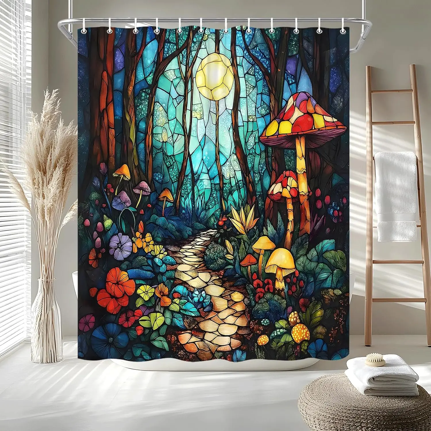 Fantasy Forest Shower Curtain Stained Glass Fairy Garden Mushroom Full Moon Wonderland Wood Tale Tree Magical Spring Floral Bath
Fantasy Forest Shower Curtain Stained Glass Fairy Garden Mushroom Full Moon Wonderland Wood Tale Tree Magical Spring Floral Bath