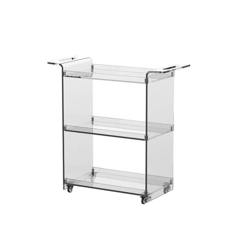 Nordic simple living room acrylic trolley rack, household pulley movable multi-layer transparent storage shelf
Nordic simple living room acrylic trolley rack, household pulley movable multi-layer transparent storage shelf