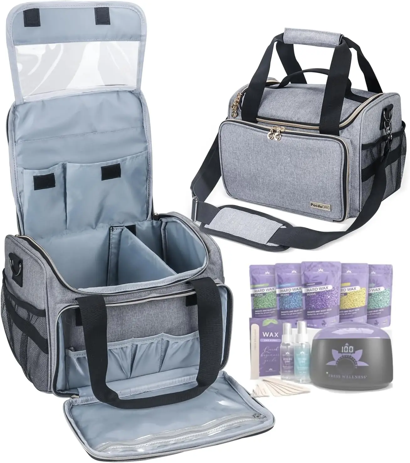 Сумка для переноски набора для вощения Tress Wellness — портативный органайзер для подогрева воска, бобов, спреев и аксессуаров — светло-серый
Сумка для переноски набора для вощения Tress Wellness — портативный органайзер для подогрева воска, бобов, спреев и аксессуаров — светло-серый