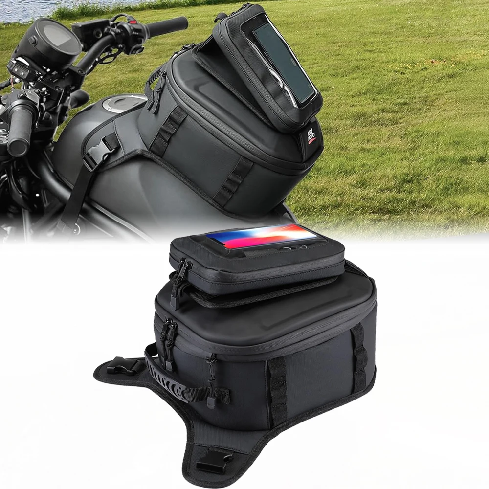 Motorcycle Tank Bag with Phone Holder Waterproof EVA Hard Shell 13-16L Expandable Storage Bag with Rain Cover Moto Travel Riding
Motorcycle Tank Bag with Phone Holder Waterproof EVA Hard Shell 13-16L Expandable Storage Bag with Rain Cover Moto Travel Riding