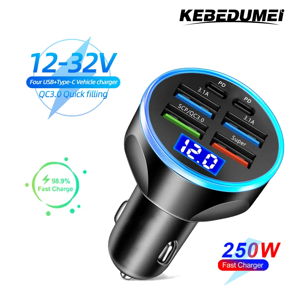 Kebidumei Car Charger Total Super Fast Charging Multi-port Voltage Car With Vehicle Digital Display Mobile car Phone Charger
Kebidumei Car Charger Total Super Fast Charging Multi-port Voltage Car With Vehicle Digital Display Mobile car Phone Charger