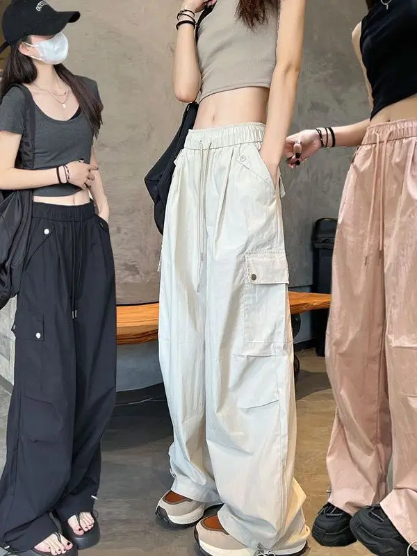 Summer American Style Quick Dry Trousers Women's Fashion Multi Pocket Climbing Hiking Wide Leg Sports Drawstring Pants
Summer American Style Quick Dry Trousers Women's Fashion Multi Pocket Climbing Hiking Wide Leg Sports Drawstring Pants
