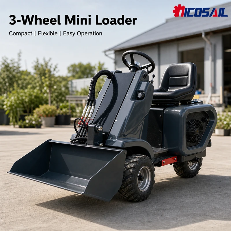 Mini Three Wheel Skid Steer Loader Multifunction Compact Loader for Garden Farm Ranch Work
Mini Three Wheel Skid Steer Loader Multifunction Compact Loader for Garden Farm Ranch Work