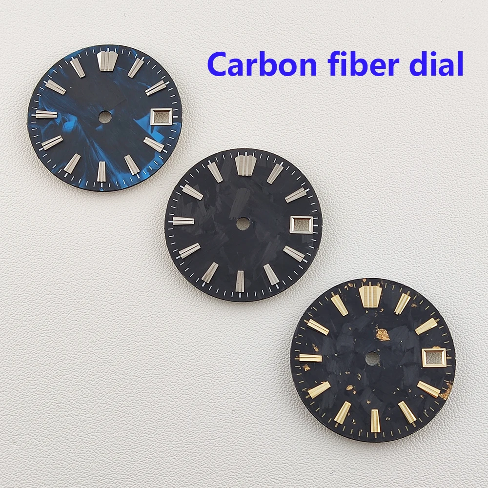 28.5mm Carbon Fiber Dial Watch Dial NH35 Dial No Lumes Customizable Logo/Text fit NH35/NH36 Movements
28.5mm Carbon Fiber Dial Watch Dial NH35 Dial No Lumes Customizable Logo/Text fit NH35/NH36 Movements