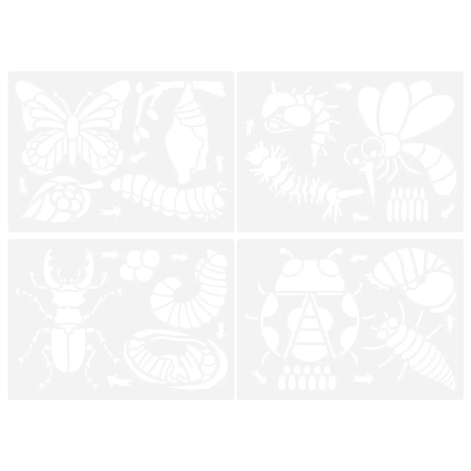 4 Sheets Animal Growth Cycle Painting Template Kids Drawing Stencil Insect Craft Tool Safe PET Material DIY
4 Sheets Animal Growth Cycle Painting Template Kids Drawing Stencil Insect Craft Tool Safe PET Material DIY