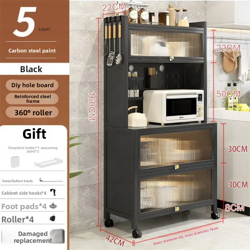 Multi-functional Kitchen Locker Carbon Steel Shelf with Door Household Side Cabinet Microwave Oven Storage Cabinet Cross-border
Multi-functional Kitchen Locker Carbon Steel Shelf with Door Household Side Cabinet Microwave Oven Storage Cabinet Cross-border