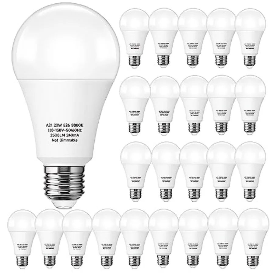 2s 150-200W Equivalent LED Light Bulb A21 23W Bright LED Bulb 2500 Lumens 5000K Light Bulbs for Living Room Kitchen Office Stor
2s 150-200W Equivalent LED Light Bulb A21 23W Bright LED Bulb 2500 Lumens 5000K Light Bulbs for Living Room Kitchen Office Stor