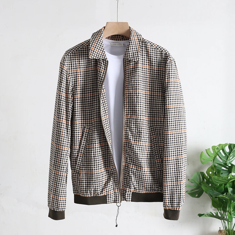 Men's Casual Cotton lin Texture Plaid Spring Jaet Collared Coat Bubble Fabric Retro Pattern Youth Faion Windproof Long...
Men's Casual Cotton lin Texture Plaid Spring Jaet Collared Coat Bubble Fabric Retro Pattern Youth Faion Windproof Long...