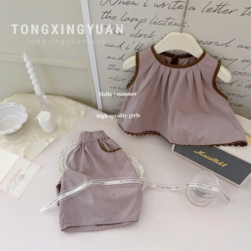 Girls' Suit Summer Korean Style Girls' Baby All-Match Vest Wide-Leg Pants Children's Fashionable Suit Fashion
Girls' Suit Summer Korean Style Girls' Baby All-Match Vest Wide-Leg Pants Children's Fashionable Suit Fashion