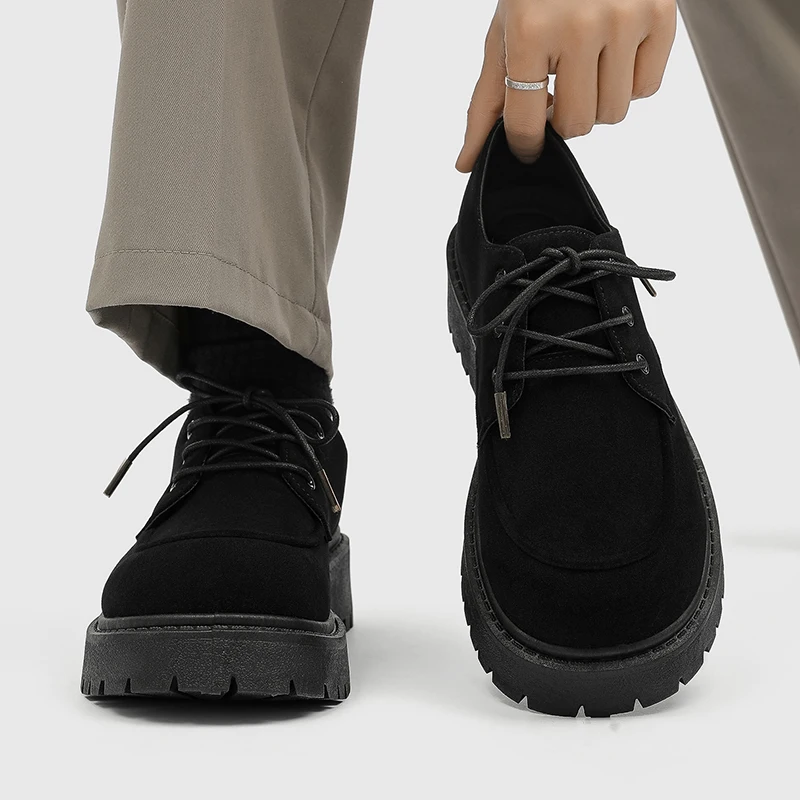 Men's Thick-Soled Derby Work Boots, Retro Lace-Up Oxfords, Thick-Soled, Breathable Low-Cut Shoes for Daily Commuting and Casual
Men's Thick-Soled Derby Work Boots, Retro Lace-Up Oxfords, Thick-Soled, Breathable Low-Cut Shoes for Daily Commuting and Casual