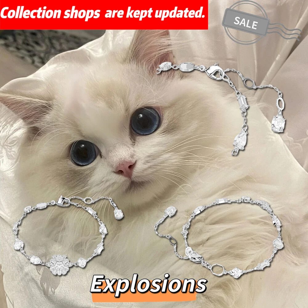 New Hot Selling Mixed Cut White Crystal Exquisite Women's Jewelry Bracelet, Cat Accessories, Anniversary Gift
New Hot Selling Mixed Cut White Crystal Exquisite Women's Jewelry Bracelet, Cat Accessories, Anniversary Gift