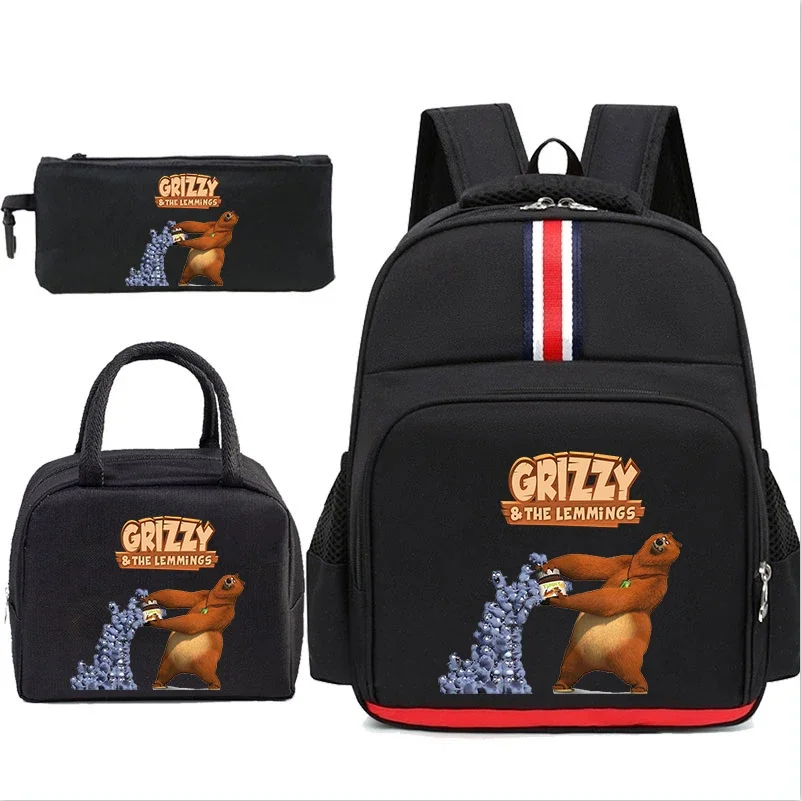 Kids Backpack 3pcs Set Grizzy And The Lemmings Multi-function Primary Schoolbag Pencil Bag Students Insulated Lunch Bags
Kids Backpack 3pcs Set Grizzy And The Lemmings Multi-function Primary Schoolbag Pencil Bag Students Insulated Lunch Bags