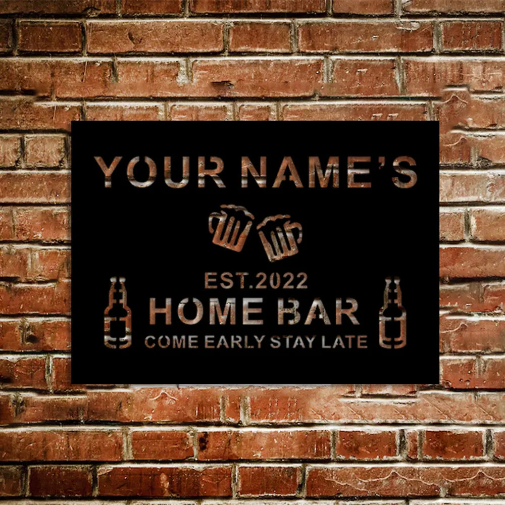Customized Home Bar Metal Black Sign Personalized Men Cave Vintage Rectangle Plaque for Home Wall Decor Length 30/40cm
Customized Home Bar Metal Black Sign Personalized Men Cave Vintage Rectangle Plaque for Home Wall Decor Length 30/40cm