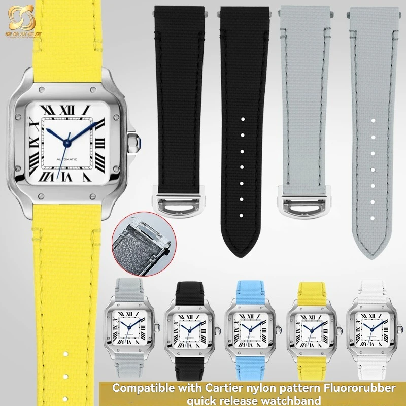 For Cartier Sandus WSSA0010/0009 series original metal quick release style men's and women's fluororubber nylon watch strap 21mm
For Cartier Sandus WSSA0010/0009 series original metal quick release style men's and women's fluororubber nylon watch strap 21mm