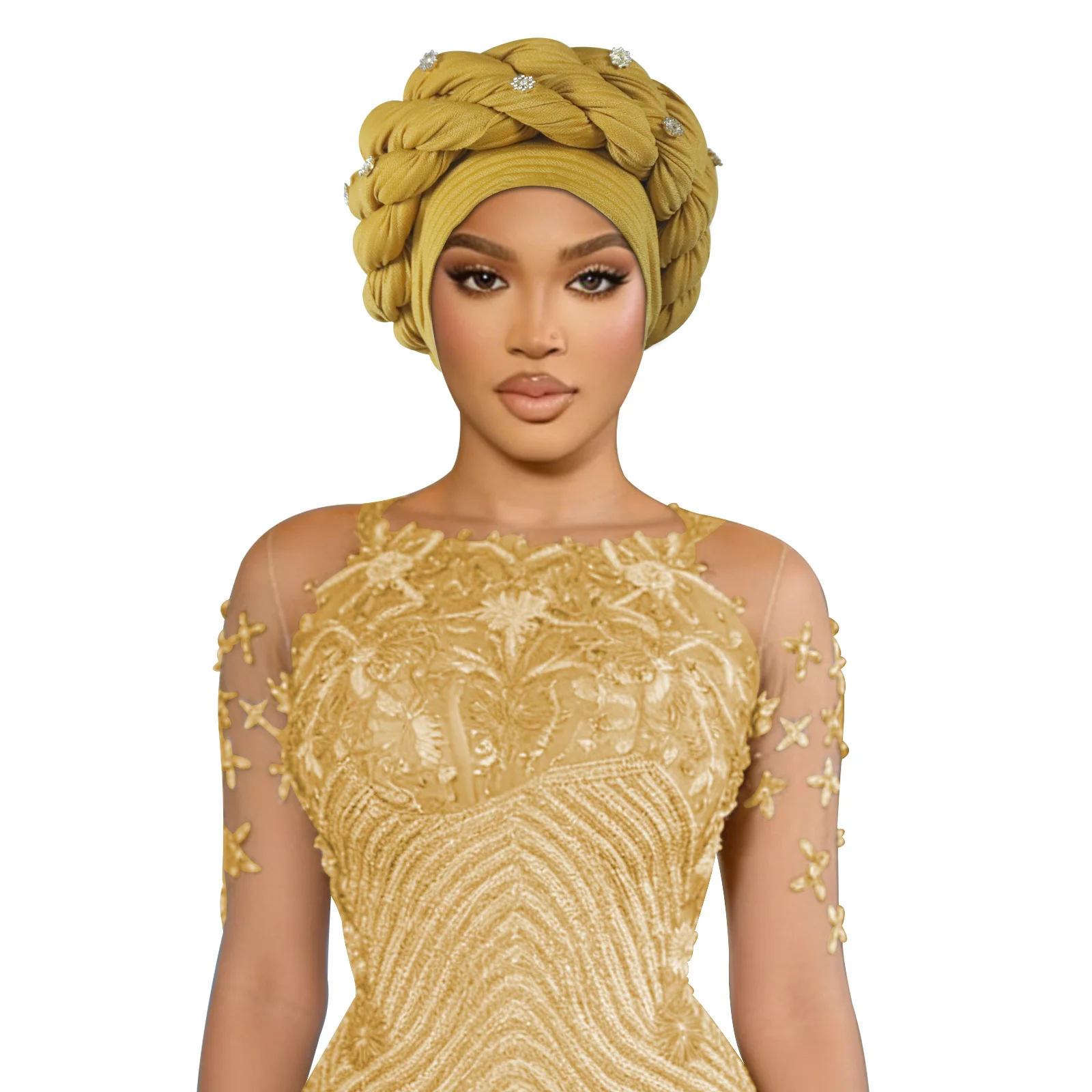 African Auto Gele Headtie Nigeria Wedding Geles Wrinkle Muslim Hat Hijab Women Turban Cap Headpiece Headband Head Wrap Headgear
African Auto Gele Headtie Nigeria Wedding Geles Wrinkle Muslim Hat Hijab Women Turban Cap Headpiece Headband Head Wrap Headgear