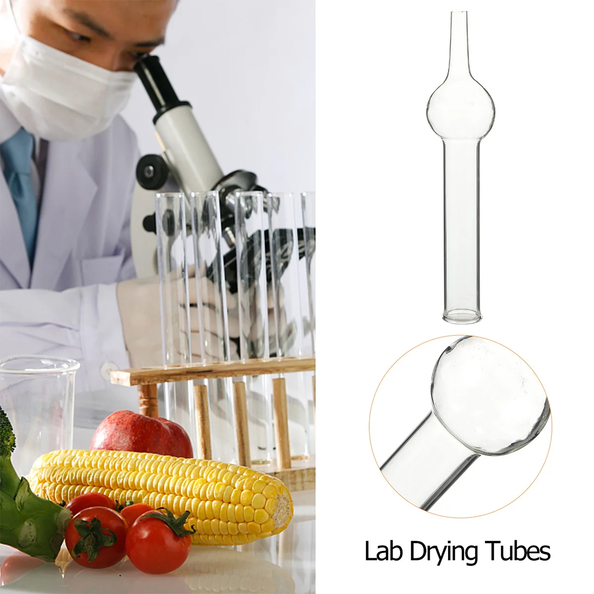 5Pcs Chemistry Glass Drying Tubes Single-Ball Transparent Design for School Experiments Teaching Aids Laboratory Glass Tubes 
5Pcs Chemistry Glass Drying Tubes Single-Ball Transparent Design for School Experiments Teaching Aids Laboratory Glass Tubes