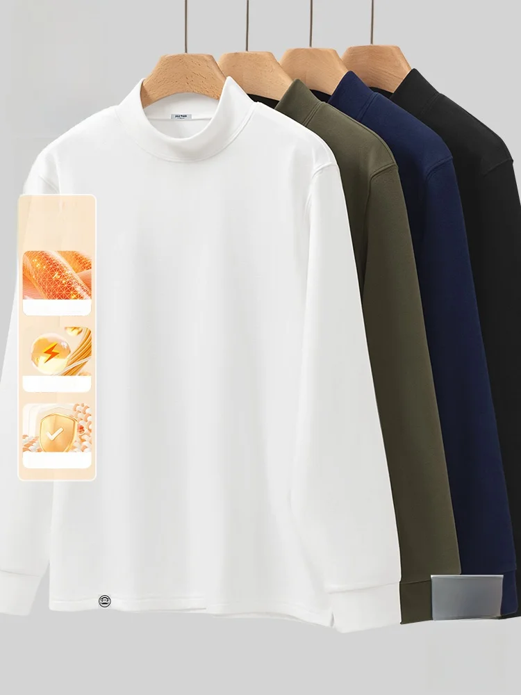 Мужская теплая футболка с высоким воротником и флисовой подкладкой, с длинным рукавом, для осени и зимы, повседневная, из полиэстера.
Мужская теплая футболка с высоким воротником и флисовой подкладкой, с длинным рукавом, для осени и зимы, повседневная, из полиэстера.