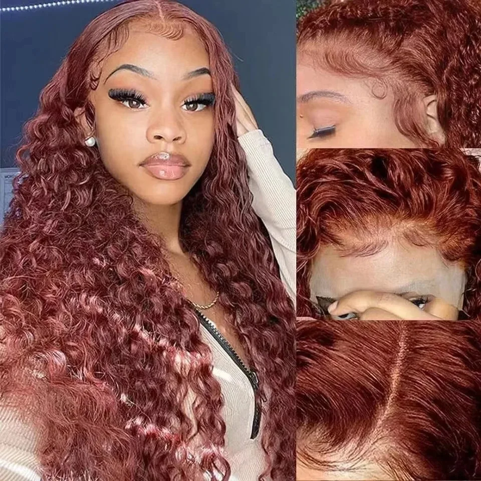 Reddish Brown Curly Lace Front Wigs 13x4 HD Water Wave Lace Frontal Wig for Women Synthetic Pre Plucked Daily Wear Cosplay
Reddish Brown Curly Lace Front Wigs 13x4 HD Water Wave Lace Frontal Wig for Women Synthetic Pre Plucked Daily Wear Cosplay
