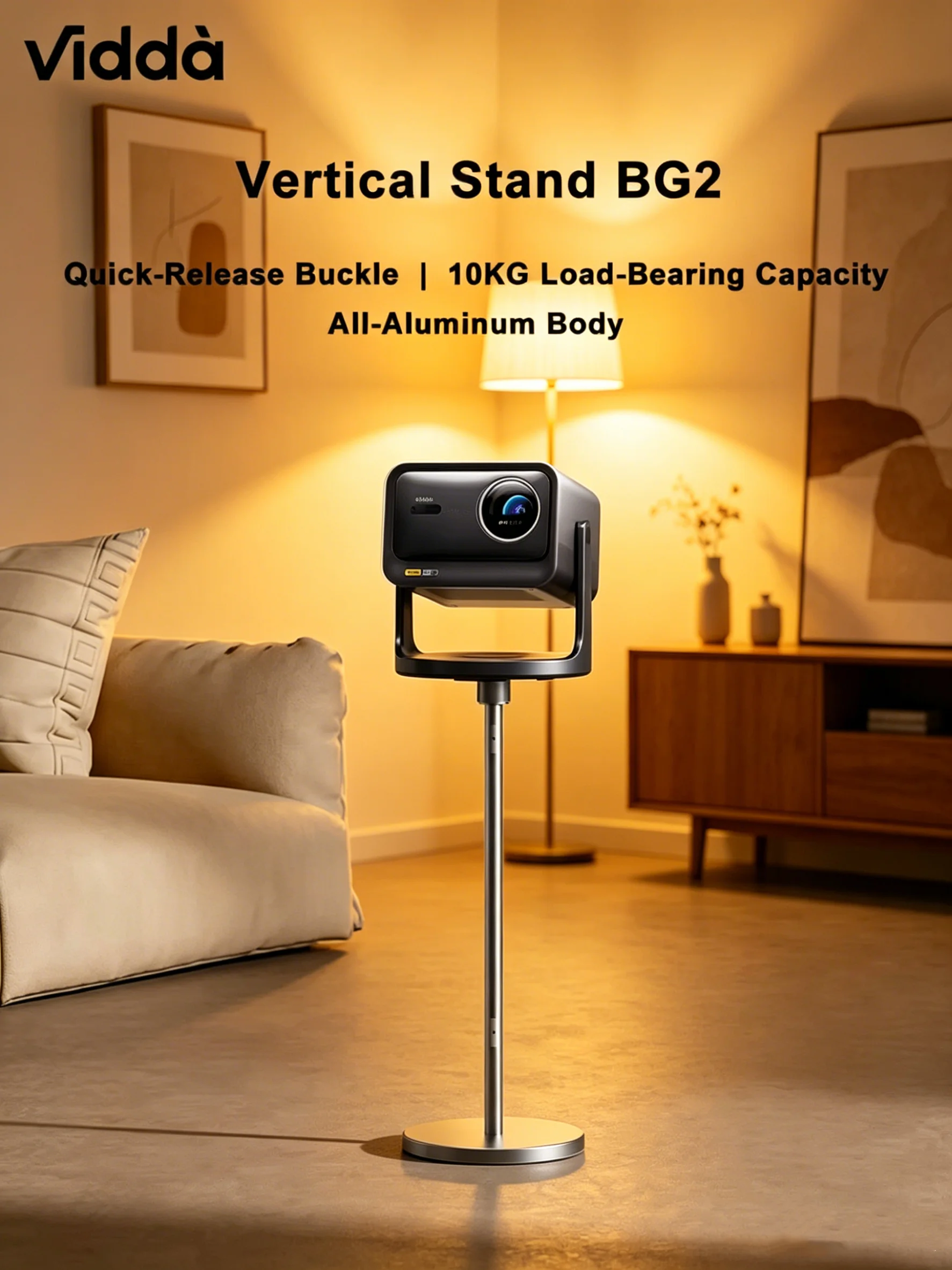 Vidda Vertical Projector Stand BG2 Quick-Release Buckle 10KG Load-Bearing Capacity All-Aluminum Body for M2 Pro C2 C3 Series
Vidda Vertical Projector Stand BG2 Quick-Release Buckle 10KG Load-Bearing Capacity All-Aluminum Body for M2 Pro C2 C3 Series