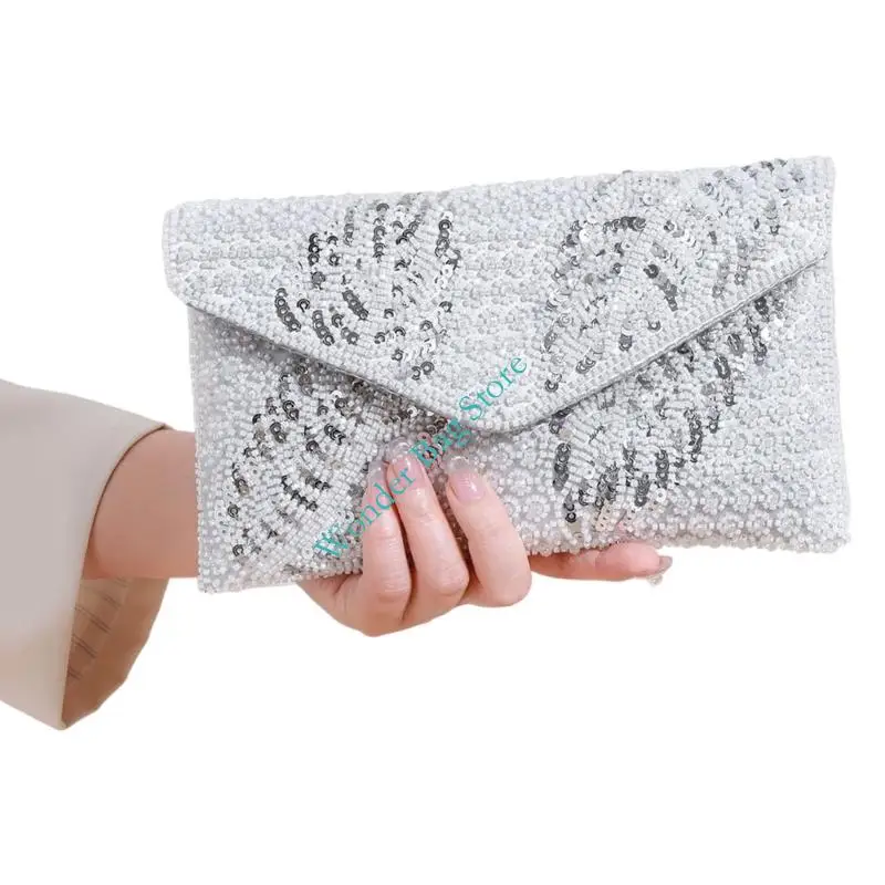 H3CB Women Beaded Sequins Shoulder Bag Fashion Clutches Handbag Crossbody Bag with Chain Strap Envelope Bag for Party Daily Use
H3CB Women Beaded Sequins Shoulder Bag Fashion Clutches Handbag Crossbody Bag with Chain Strap Envelope Bag for Party Daily Use