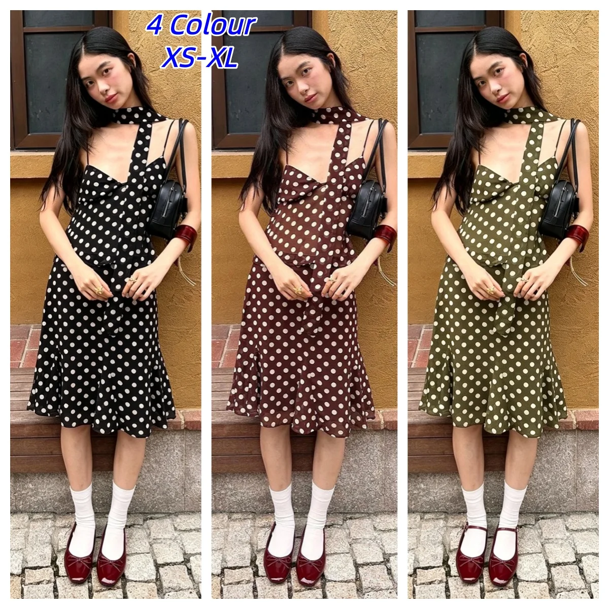 Y2K Retro Polka Dot Print 3-Piece Set Women Scarf+v-Neck Camisole Tops+Skirt Leisure High Street Comfortable Sweet Elegant Suits
Y2K Retro Polka Dot Print 3-Piece Set Women Scarf+v-Neck Camisole Tops+Skirt Leisure High Street Comfortable Sweet Elegant Suits