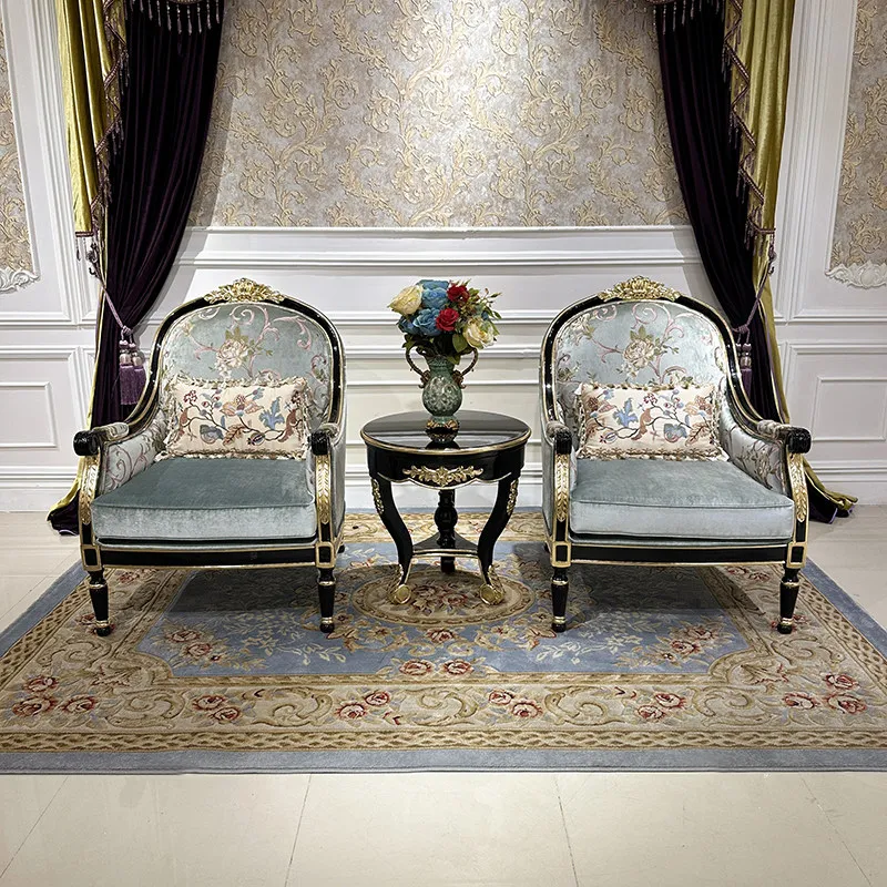 French court solid wood leisure chair, European fabric sofa chair balcony recliner single sofa fashion chair
French court solid wood leisure chair, European fabric sofa chair balcony recliner single sofa fashion chair