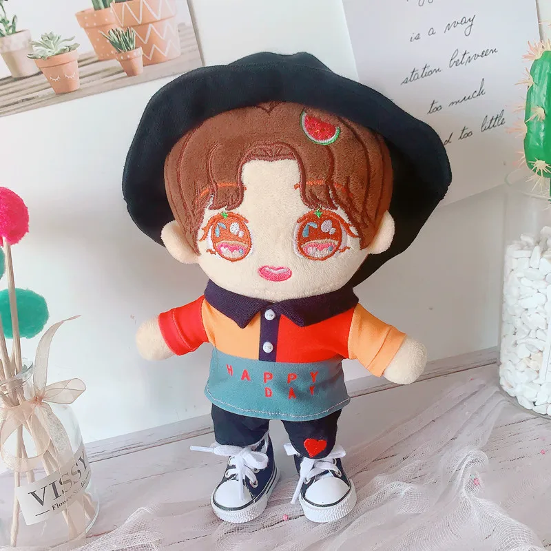20cm Kawaii Idol Doll Clothes Cartoon Cool T-shirt Fisherman Hat Boy Set Mini Plush Doll Clothes Accessories Toys Girls Gifts
20cm Kawaii Idol Doll Clothes Cartoon Cool T-shirt Fisherman Hat Boy Set Mini Plush Doll Clothes Accessories Toys Girls Gifts