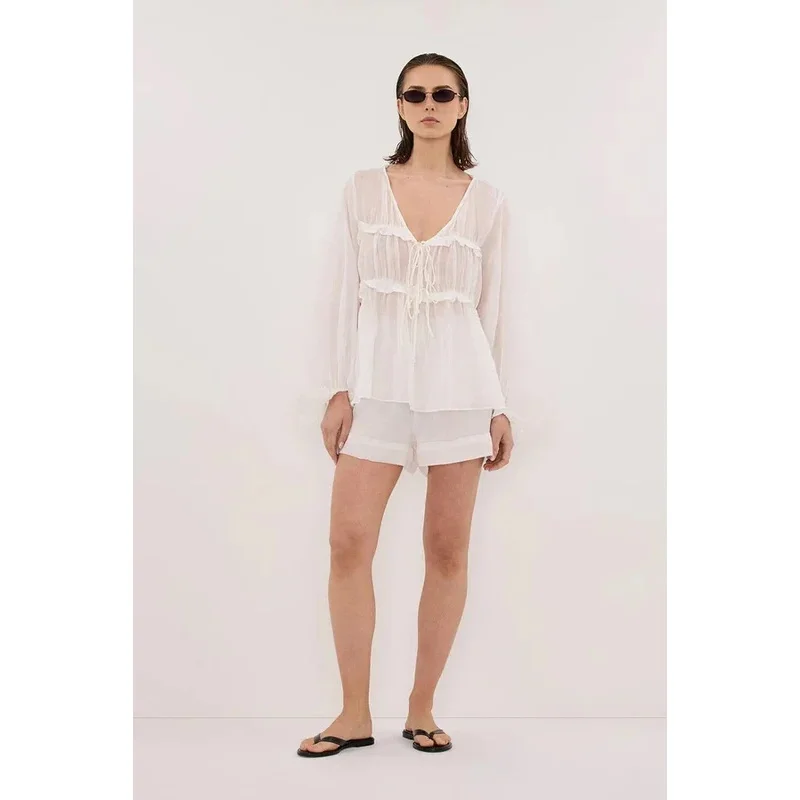 2026 New White Ramie Ruffled Lightweight Top
2026 New White Ramie Ruffled Lightweight Top