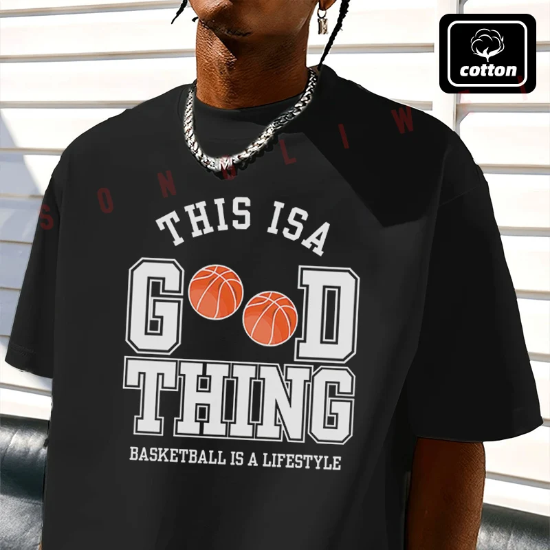 Basketball Is A Good Thing Design Moto T-Shirt Men's Black Cotton TShirt New Summer Casual O-neck Short Sleeve Tees
Basketball Is A Good Thing Design Moto T-Shirt Men's Black Cotton TShirt New Summer Casual O-neck Short Sleeve Tees