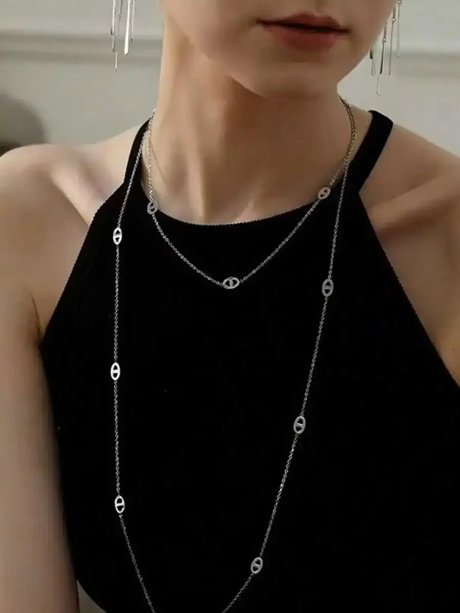 Geometric Hollow Stackable Simple Fashion Stainless Steel Necklace For Women Daily Party Banquet
Geometric Hollow Stackable Simple Fashion Stainless Steel Necklace For Women Daily Party Banquet